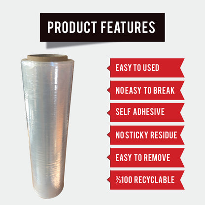 Stretch Film Clear - Industrial Heavy Duty Plastic Shrink Wrap