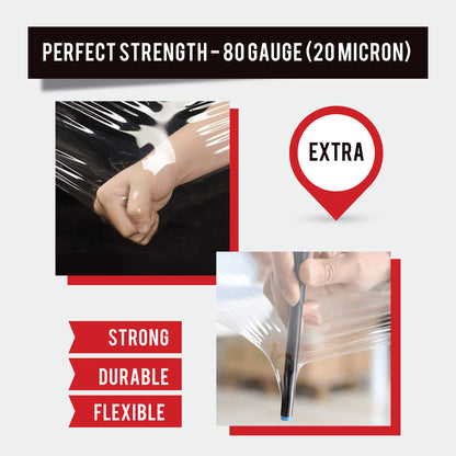Stretch Film Clear - Industrial Heavy Duty Plastic Shrink Wrap