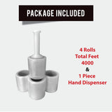 Mini Stretch Wrap Film | Plastic Shrink Wrap | Moving Supplies | Dispenser Options | Industrial Strength Hand Cling Wrap for Bundling and Wrapping