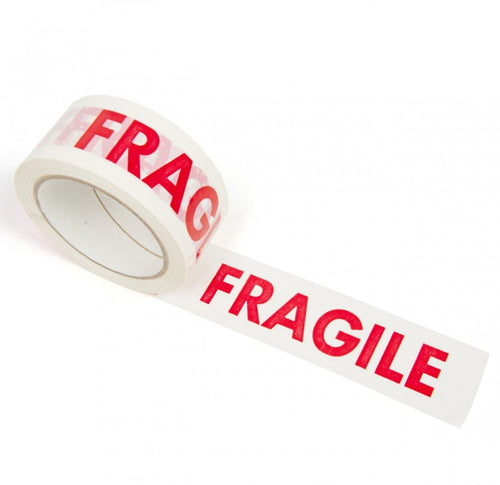 Fragile Printed Tape with White Background