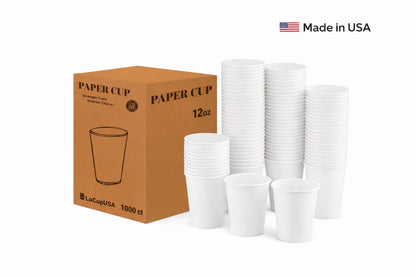12 oz White Paper Cups