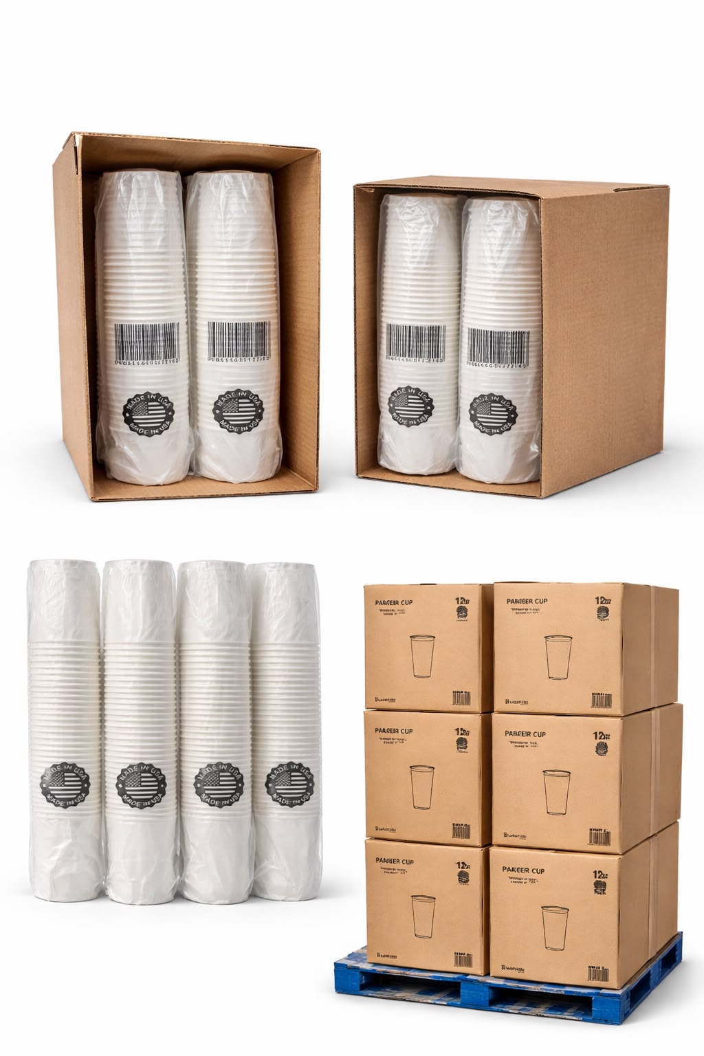 12 oz White Paper Cups