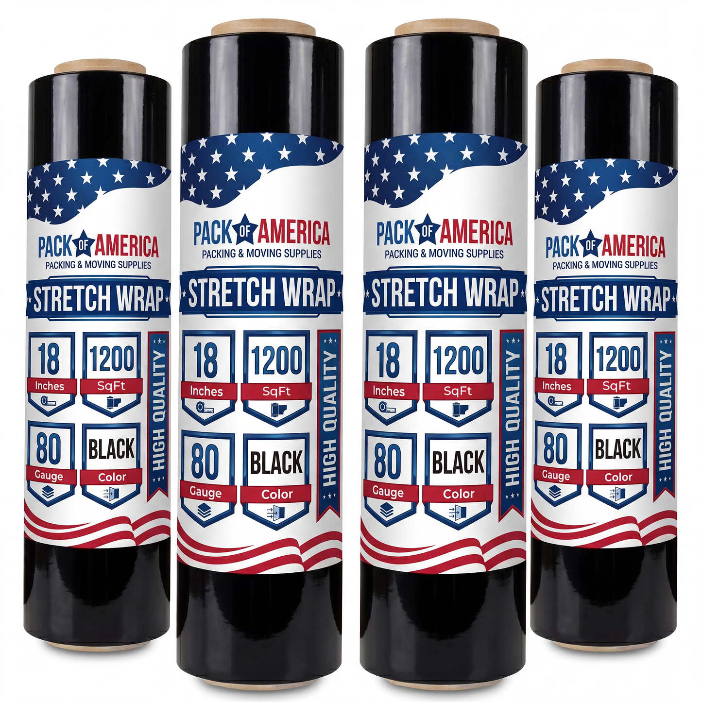 Stretch Film Black - Industrial Heavy Duty Plastic Shrink Wrap