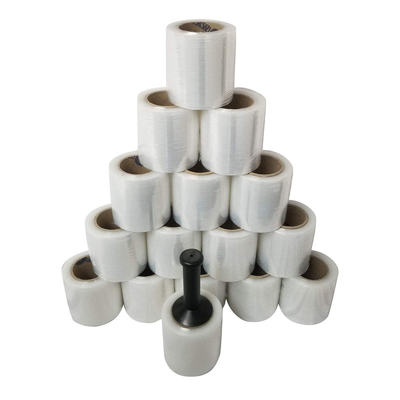 Mini Stretch Wrap Film | Plastic Shrink Wrap | Moving Supplies | Dispenser Options | Industrial Strength Hand Cling Wrap for Bundling and Wrapping