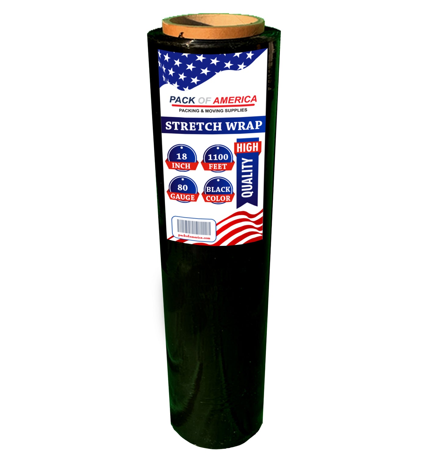 Stretch Film Black - Industrial Heavy Duty Plastic Shrink Wrap